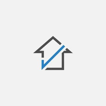 Home check logo icon vector Stock Illustration