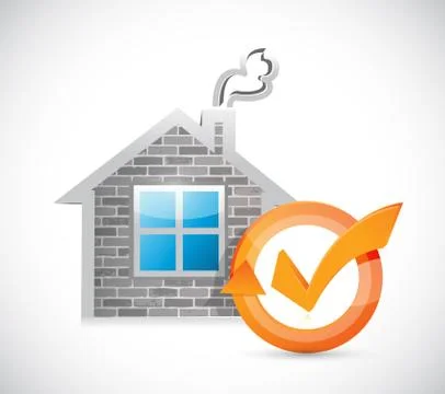 Home check mark cycle illustration design Stock Illustration