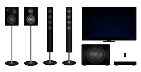 Home cinema collection Stock Illustration