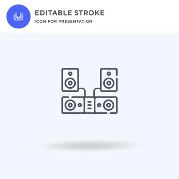 Home Cinema icon vector, filled flat sign, solid pictogram isolated on white Stock Illustration