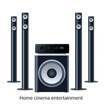 Home cinema speker system Illustrazione stock