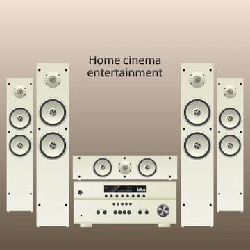 Home cinema speker system Illustrazione stock