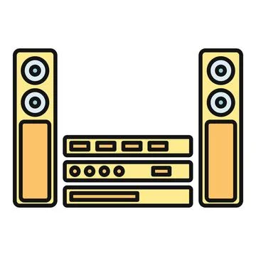 Home cinema stereo system creating immersive entertainment experience Stock Illustration