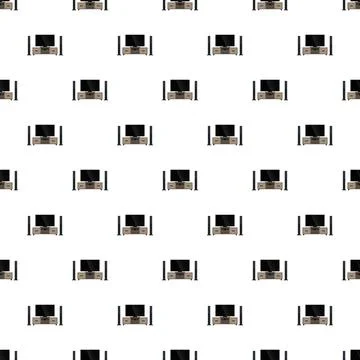 Home cinema system pattern repeating on white background 스톡 일러스트