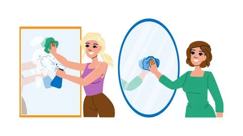 Home cleaning mirror vector Stock Illustration