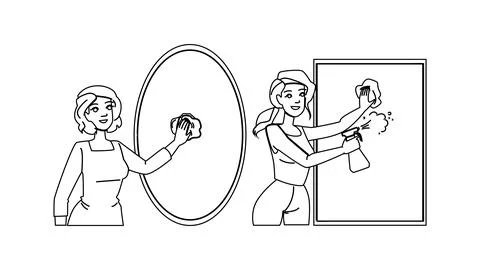 Home cleaning mirror vector Stock Illustration