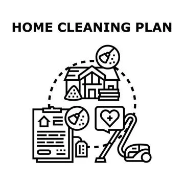 Home cleaning plan development and organization Stock Illustration