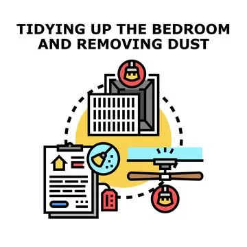 Home cleaning service checking dust removal concept Stock Illustration