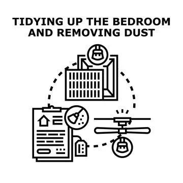 Home cleaning service checking dust removal concept Stock Illustration