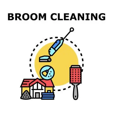 Home cleaning service using various tools concept Stock Illustration