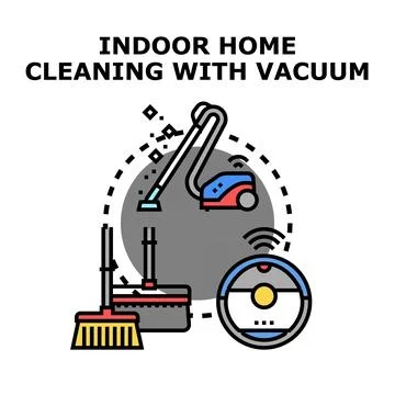 Home cleaning services using modern vacuum technologies Stock Illustration