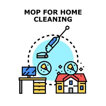 Home cleaning tools and services concept Stock Illustration