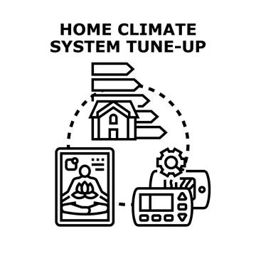 Home climate system tune up energy efficiency control Stock Illustration
