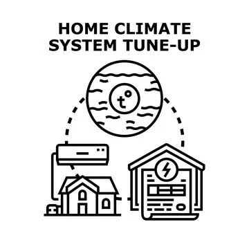 Home climate system tune up process illustration Stock Illustration