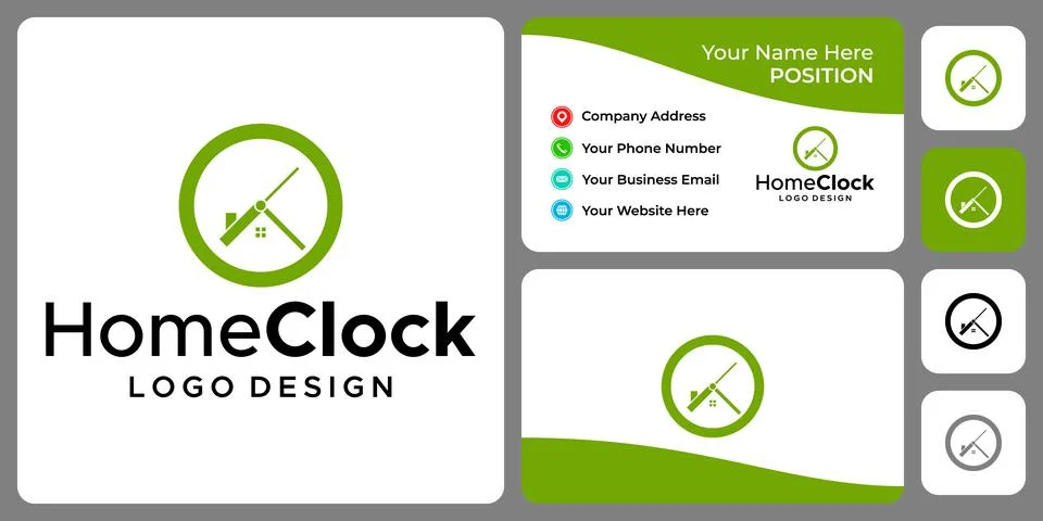 HOME CLOCK LOGO Stock Illustration