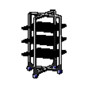 Home clothes drying rack pixel art vector illustration Stock Illustration