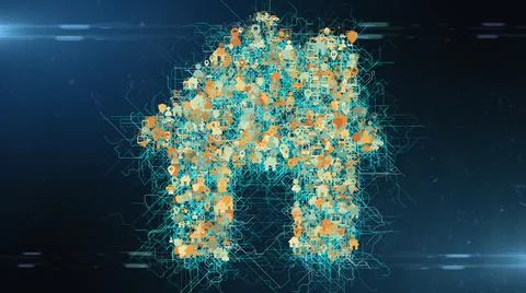 Home cloud computing network data wireless connection for Internet of things  Stock Illustration