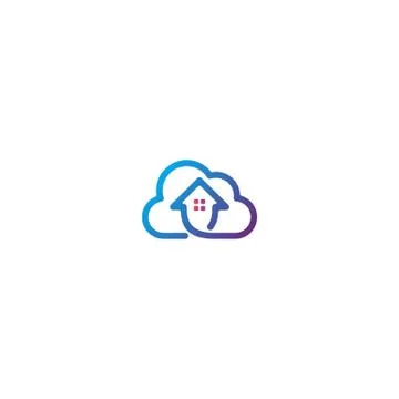 Home cloud logo design vector Stock Illustration