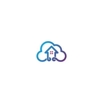 Home cloud logo design vector Stock Illustration