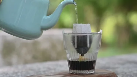Home coffee drips Video stock 130657242
