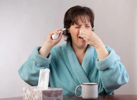 Home with a cold Stock Photos