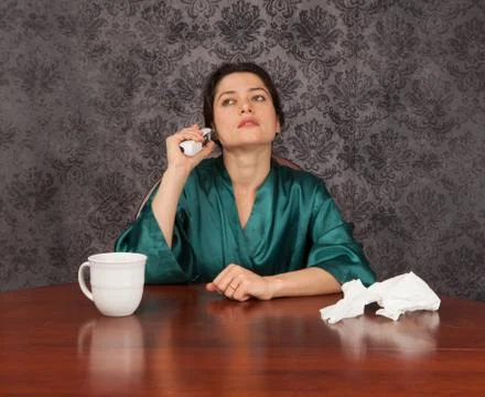 Home with a cold Stock Photos