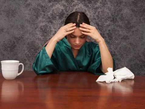 Home with a cold Stock Photos