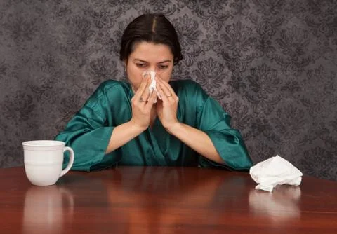 Home with a cold Stock Photos