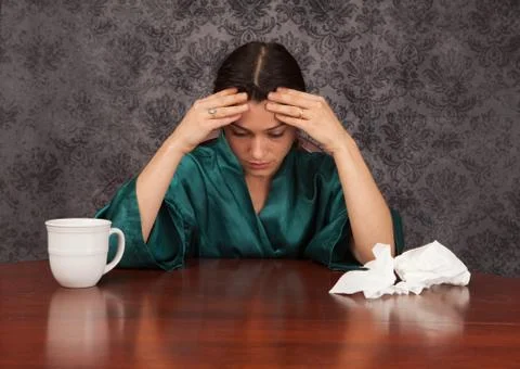 Home with a cold Stock Photos