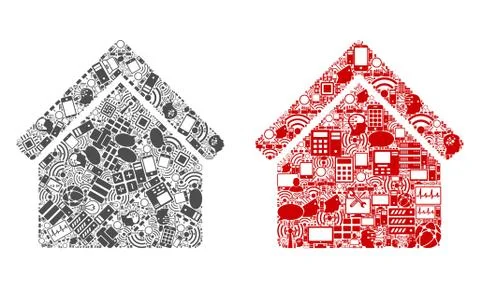 Home Collage Icons for BigData 스톡 일러스트