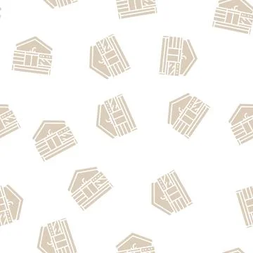 Home comforts glyph seamless pattern Illustrazione stock