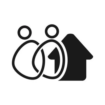 Home Commitment Teamwork Together Black Logo Stockillustratie