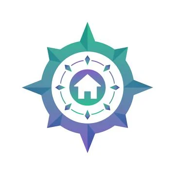 Home compass logo element design template icon Stock Illustration