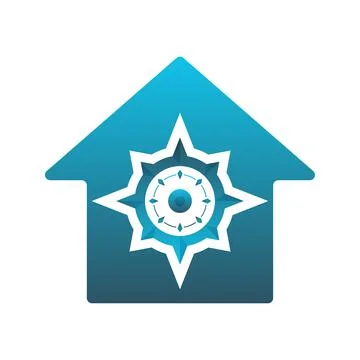Home compass logo element design template icon Stock Illustration