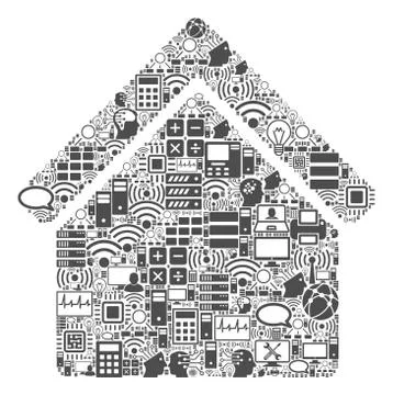 Home Composition Icon for BigData and Computing 스톡 일러스트