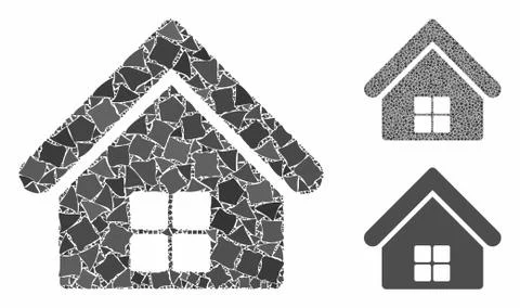 Home Composition Icon of Uneven Elements Stock Illustration