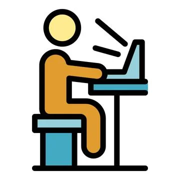 Home computer work icon vector flat イラスト素材