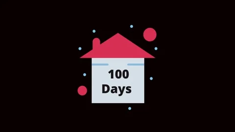 Home Concept 100 Days Countdown Animation On Black Background. 100 Days Cou.. Vídeo Stock 332152630