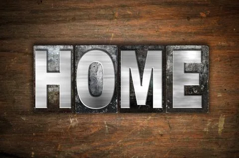 Home Concept Metal Letterpress Type Stock Illustration
