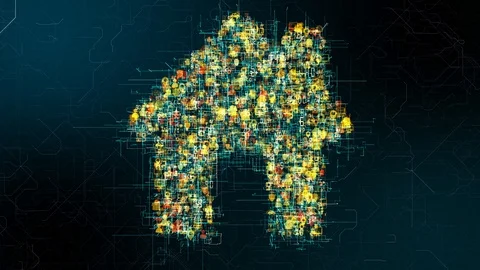 Home connected devices Internet of things (IoT) cloud computing big data network Stock Footage 108697281