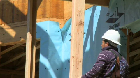 Home Construction ( 1 of 2 ) Two Scenes Stock Footage 114208