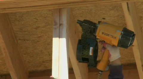 Home Construction ( 2 of 2 ) Two Scenes Stock Footage 114231