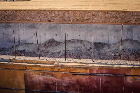 Home construction foundation Stock Photos