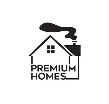 Home construction logo, black and white vector illustration Illustrazione stock
