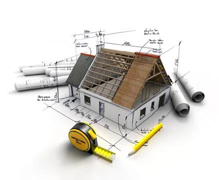 Home construction project Stock Illustration