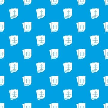 Home construction project pattern seamless blue Stock Illustration