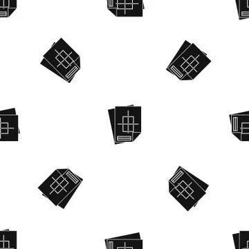 Home construction project pattern seamless black Stock Illustration