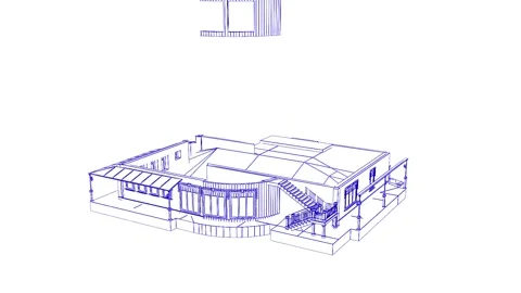 Home construction. Time-lapse 3d animation of building the house. Video stock 154877971