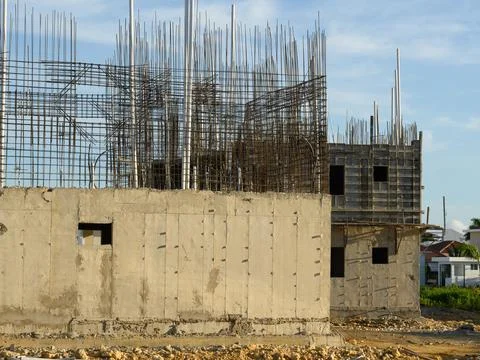 Home construction using removable aluminum formwork technology Stock Photos