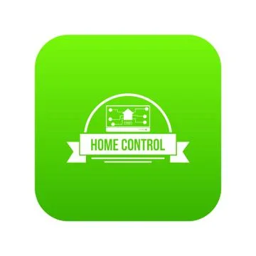 Home control icon green vector イラスト素材